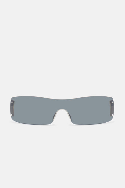 Lentes de sol Rimless Modelo Shield - Negras - Image 2